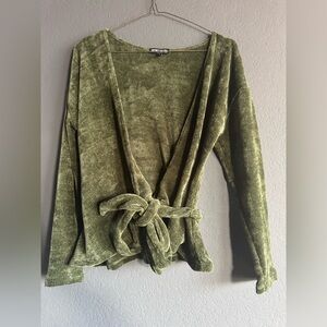 Olive Green Wrap top
